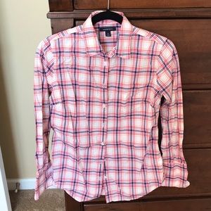 Women’s Lands End plaid button up size 4 shirt